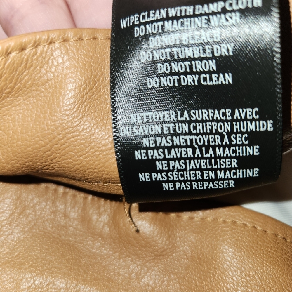 Blank NYC The Baxter Tan Vegan Leather Pants Straight Leg Size 29 High Rise Zip - Picture 11 of 14